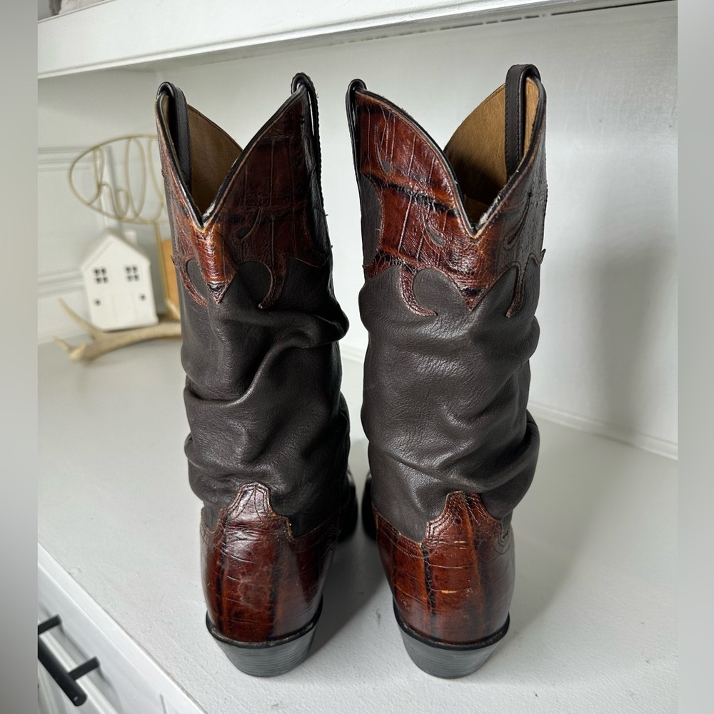 **SOLD**Ariat Women’s 9.5B Exotic Slouch Western Cowboy Boots Brown Leather - Picture 6 of 10